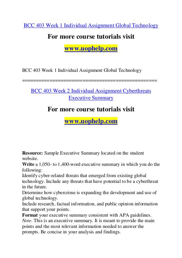 BCC 403 Seek Your Dream /uophelp.com BCC 403 Seek Your Dream /uophelp.com