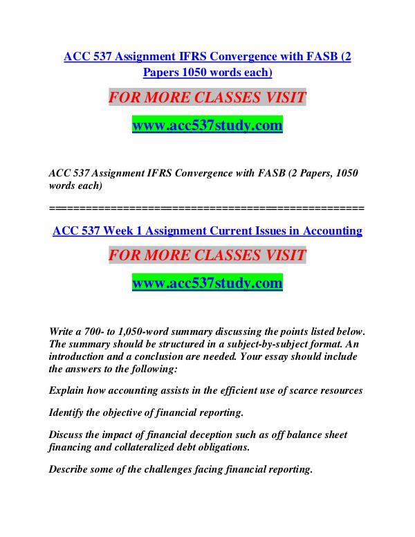 ACC 537 STUDY Extraordinary Life/acc537study.com ACC 537 STUDY Extraordinary Life/acc537study.com