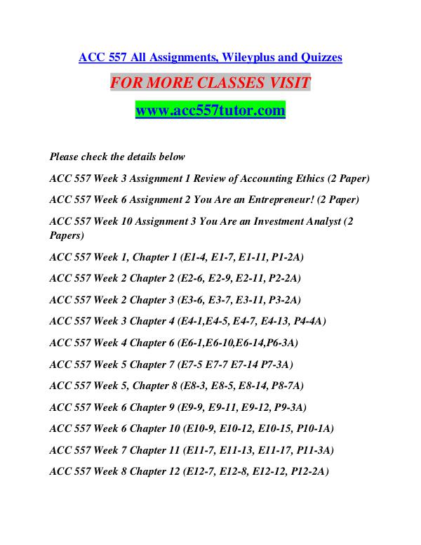 ACC 557 TUTOR Extraordinary Life/acc557tutor.com ACC 557 TUTOR Extraordinary Life/acc557tutor.com