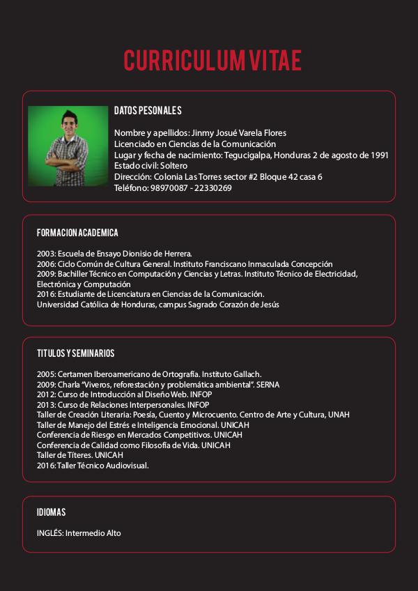 Curriculum Vitae Jinmy Josue Varela Flores Curriculum Vitae Jimmy Varela