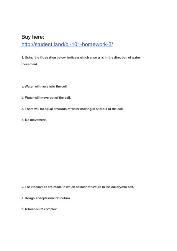 BI 101 Homework 3 Park University