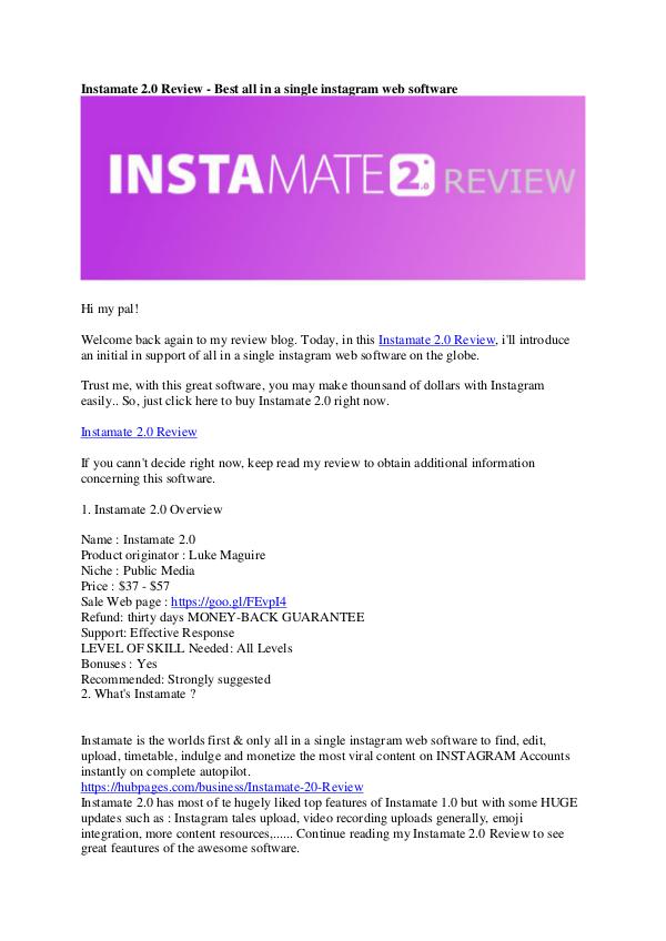 Instamate 2.0 Review, Product Tour & Bonus - Is It Worth Your Money? Instamate 2.0 Review, Product Tour & Bonus - Is It