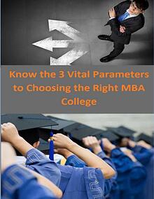 Know the 3 Vital Parameters to Choosing the Right MBA College