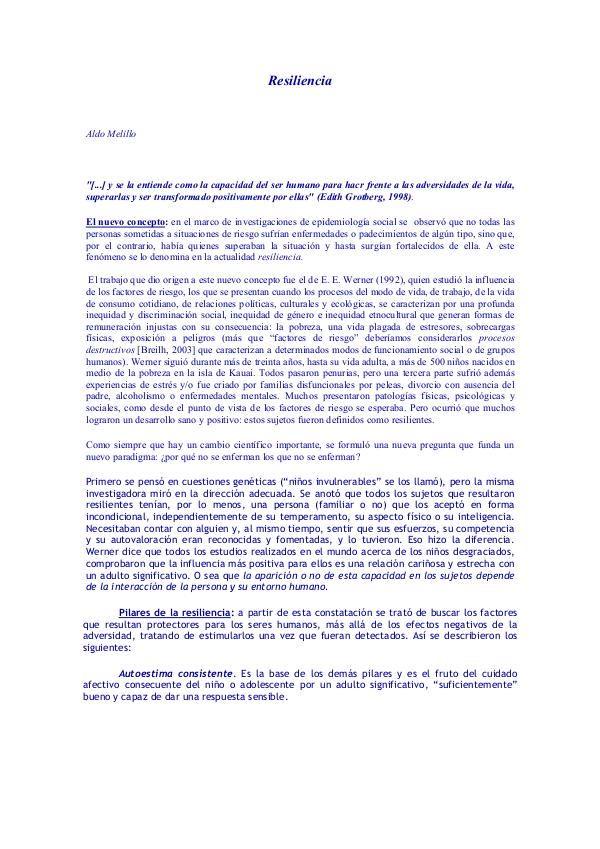 Alberione: 5 características 2-3-AA Resiliencia