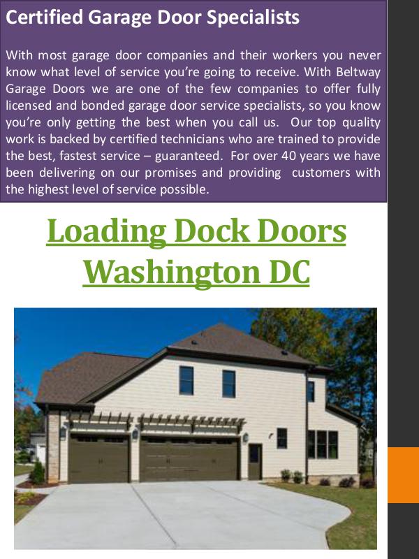 Dock Leveler Washington DC Loading Dock Doors Washington DC