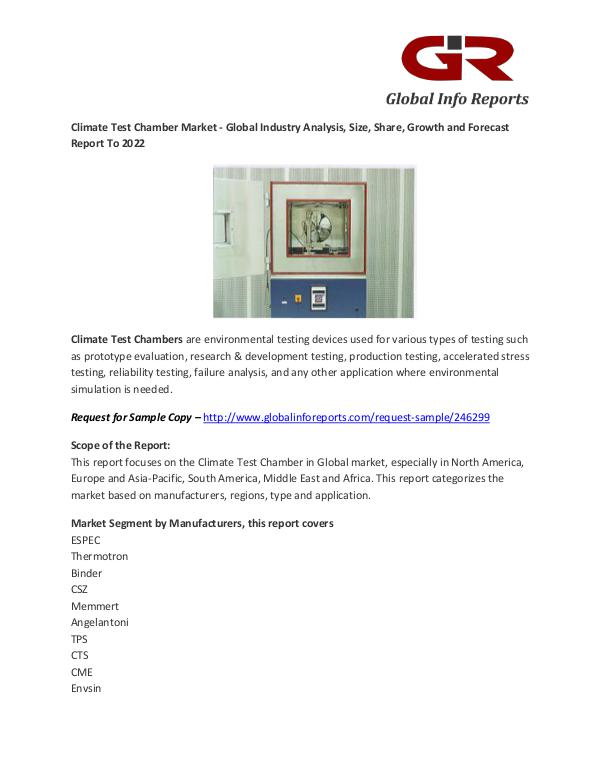 Climate Test Chamber Market Climate Test Chamber Market