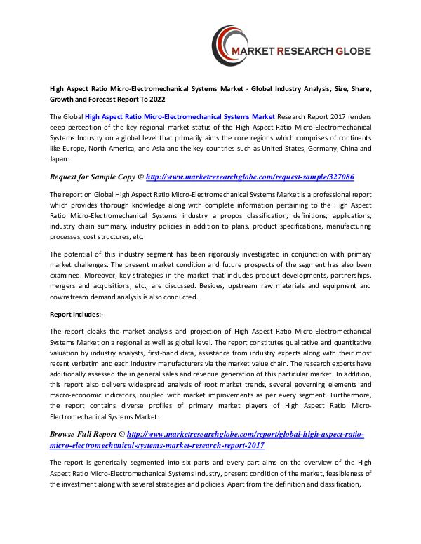 High Aspect Ratio Micro-Electromechanical Systems Market - Global High Aspect Ratio Micro-Electromechanical Systems