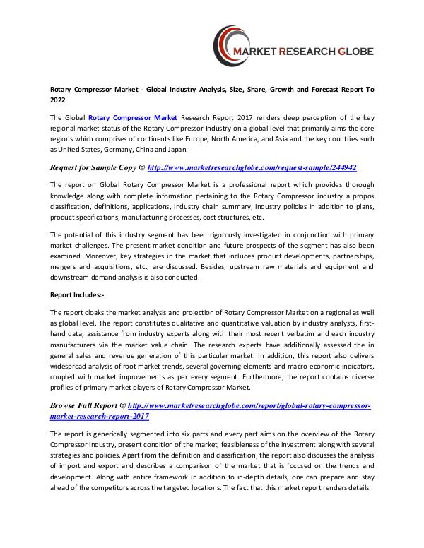 Rotary Compressor Market - Global Industry Analysis, Size, Share Rotary Compressor Market