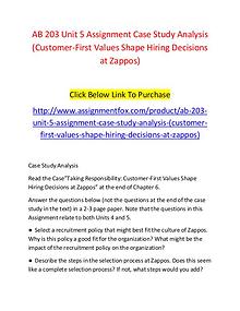 AB 203 Unit 5 Assignment Case Study Analysis (Customer-First Values S