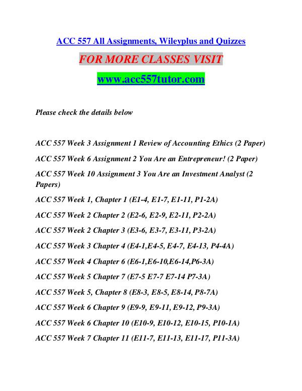 ACC 557 TUTOR Motivated Minds/acc557tutor.com ACC 557 TUTOR Motivated Minds/acc557tutor.com