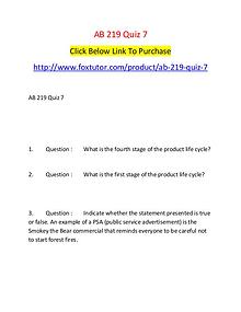 AB 219 Quiz 7