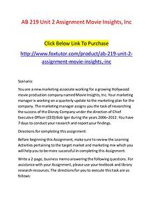 AB 219 Unit 2 Assignment Movie Insights, Inc