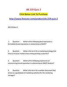 AB 219 Quiz 2