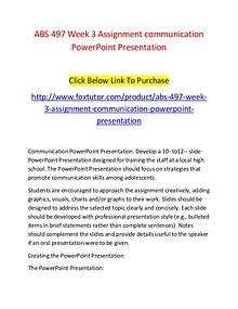 ABS 497 Week 3 Assignment communication PowerPoint Presentation