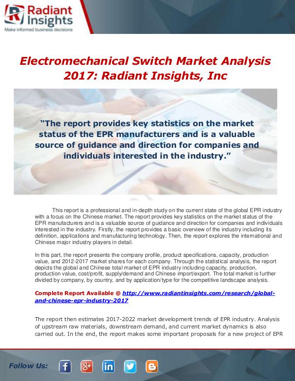 Global and Chinese EPR Industry, 2017 Market Resea