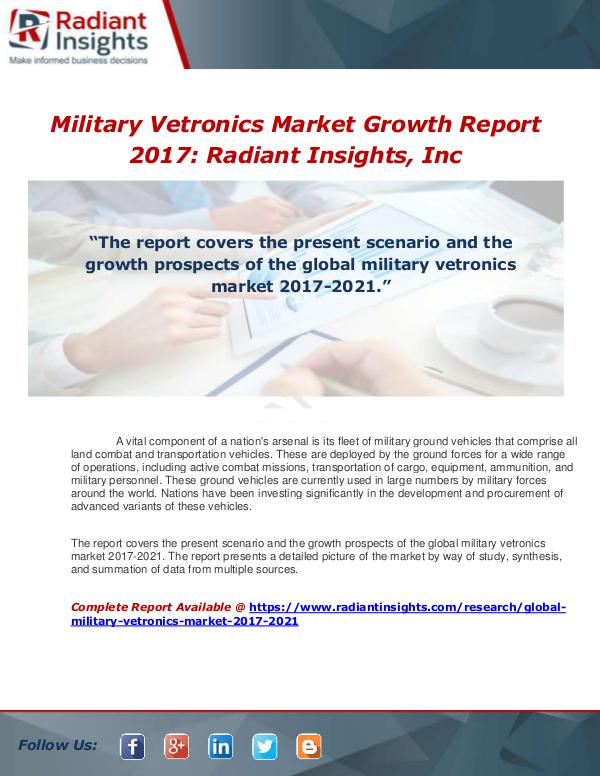 Global Military Vetronics Market 2017-2021