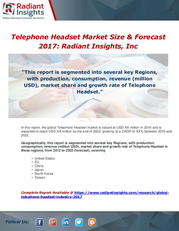 Global Telephone Headset Industry 2017 Market Rese