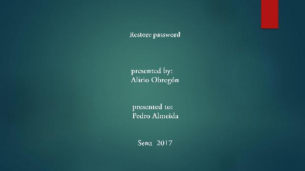 Restore password restablecer contraseña