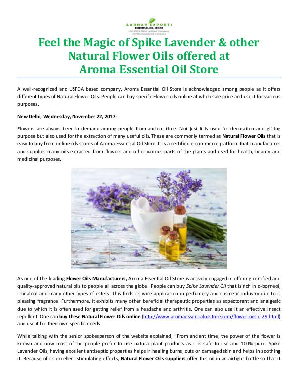 Feel the Magic of Spike Lavender & other Natural Flower Oils offered at Aroma Essential Oil