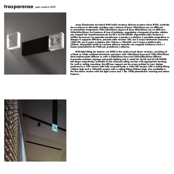 Viabizzuno by Cirrus Lighting - Architectural Lighting Range Trasparenze Emergency Signage by Cirrus Lighting