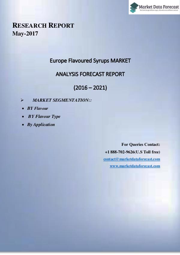 Europe Flavoured Syrups Market 2017