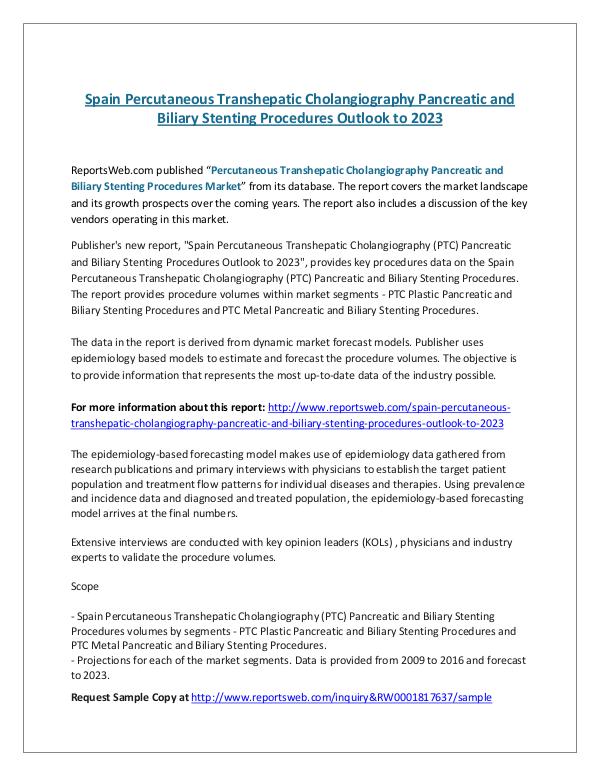 ReportsWeb- Spain Percutaneous Transhepatic Cholangiography Pa