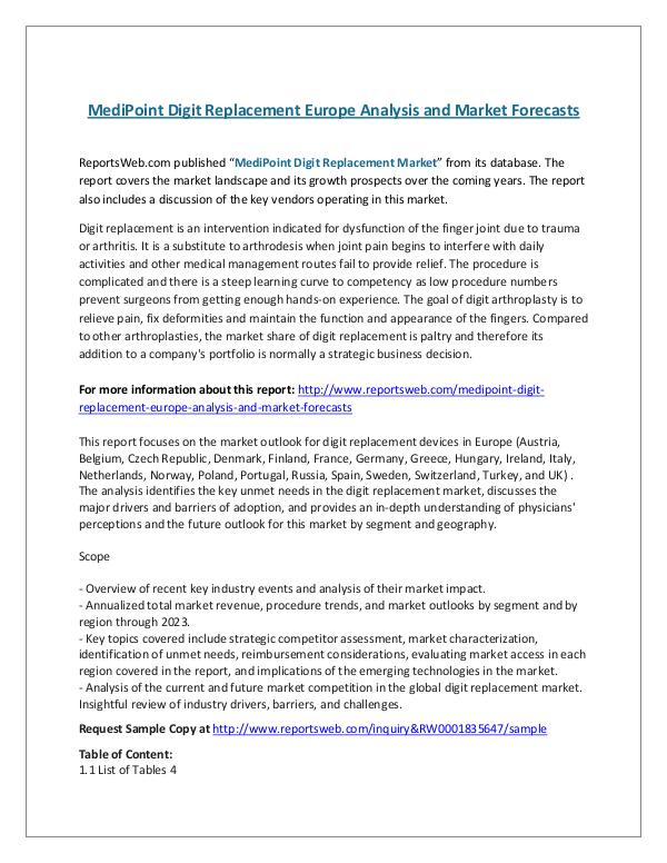 ReportsWeb- MediPoint Digit Replacement Europe Analysis and Ma