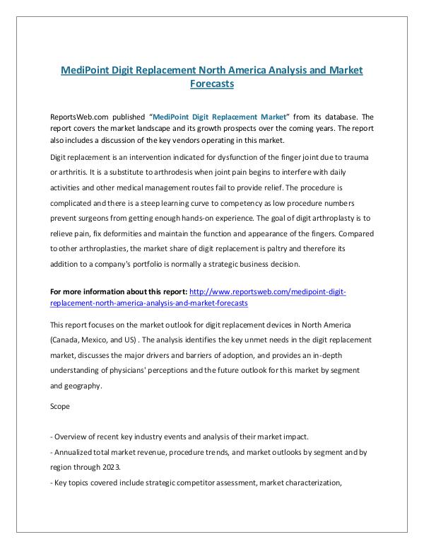 ReportsWeb- MediPoint Digit Replacement North America Analysis