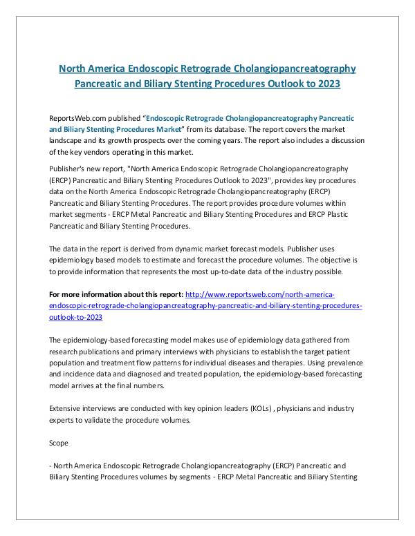 North America Endoscopic Retrograde Cholangiopancr