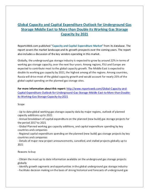 Global Capacity and Capital Expenditure Outlook fo