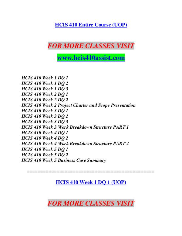 HCIS 410 ASSIST Let's Do This /hcis410assist.com HCIS 410 ASSIST Let's Do This /hcis410assist.com