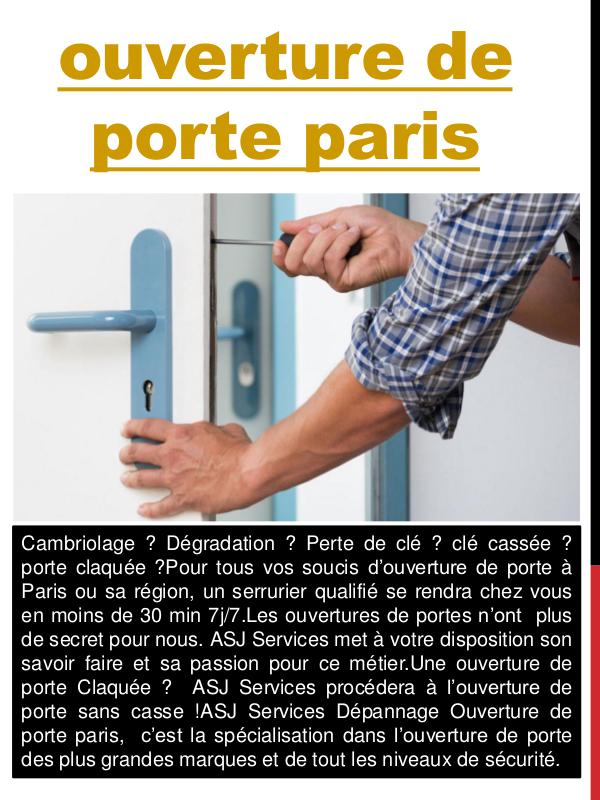 urgence serrurier paris pas cher ouverture de porte paris