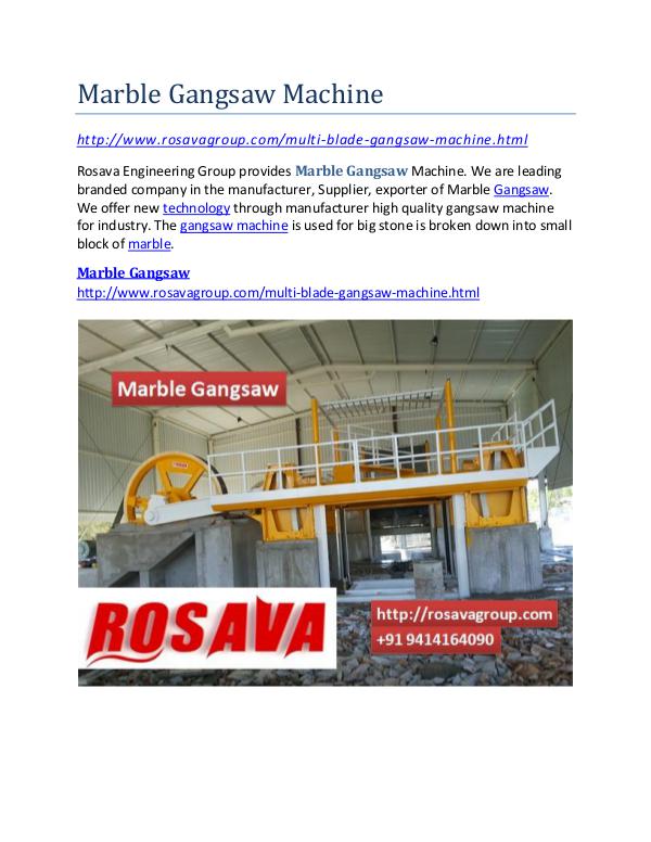 Marble Gangsaw Machine