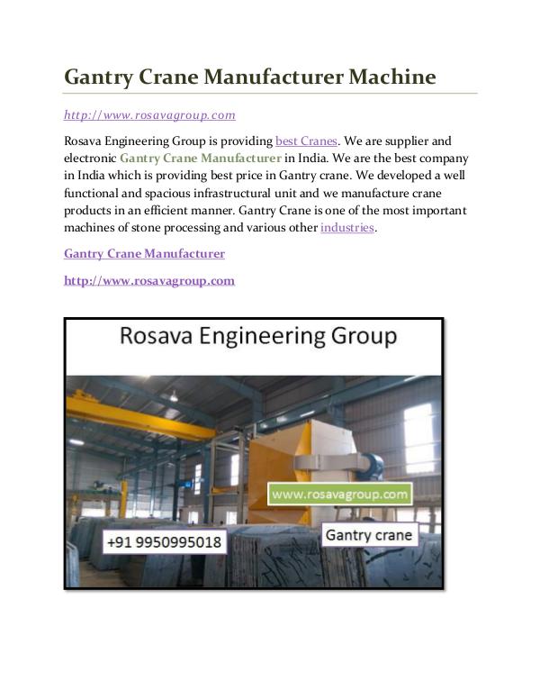 Gantry Crane Manufacturer Gantry Crane Manufacturer Machine