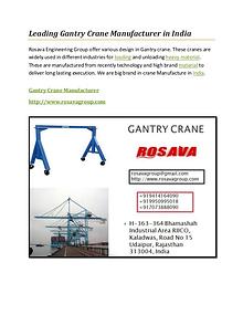 Gantry Crane Manufacturer