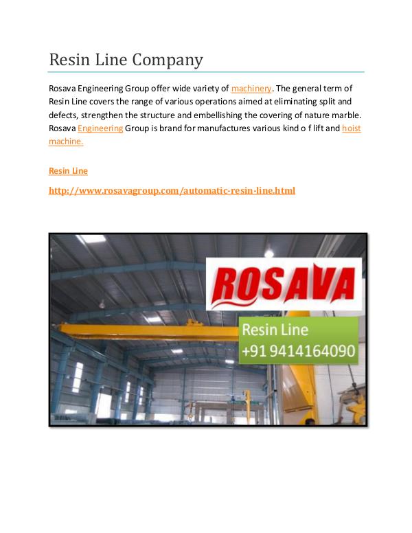 Resin Line Manufacturers Resin Line Company