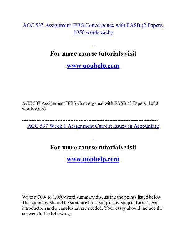 ACC 537 help A Guide to career/uophelp.com ACC 537 help A Guide to career/uophelp.com