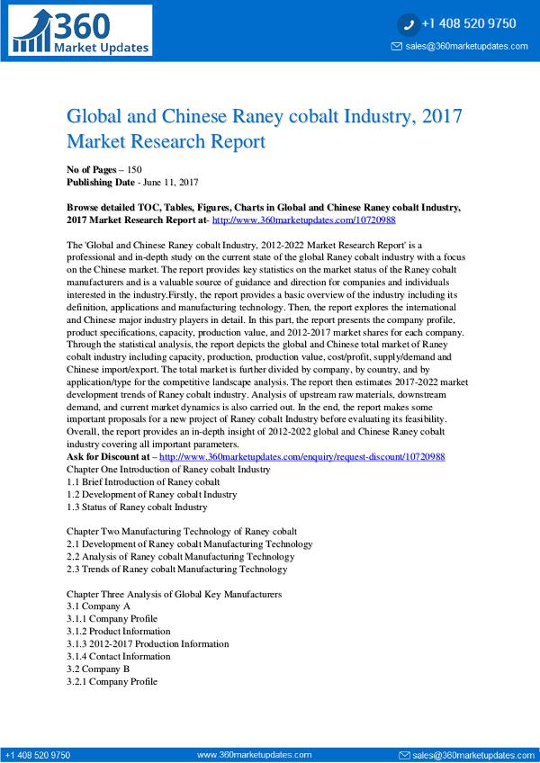 22-06-2017 Raney-cobalt-Industry-2017-Market-Research-Report