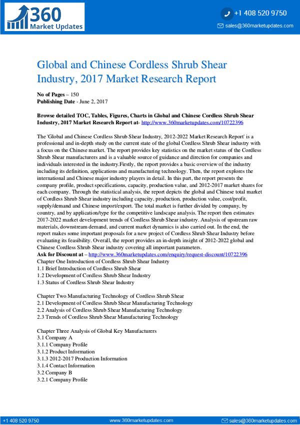 22-06-2017 Cordless-Shrub-Shear-Industry-2017-Market-Research