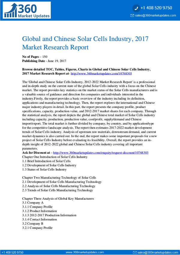 22-06-2017 Solar-Cells-Industry-2017-Market-Research-Report