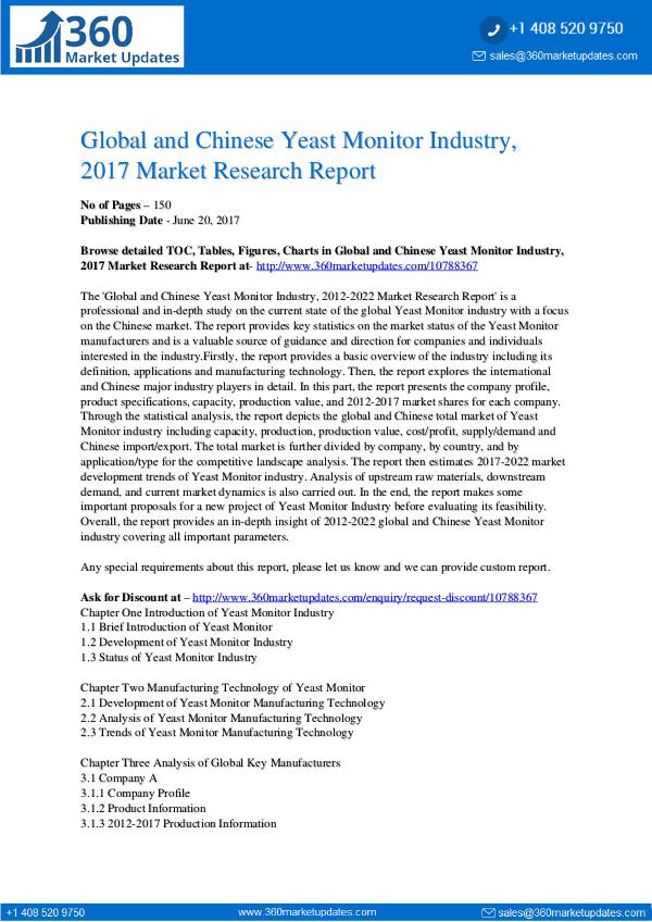 22-06-2017 Yeast-Monitor-Industry-2017-Market-Research-Report