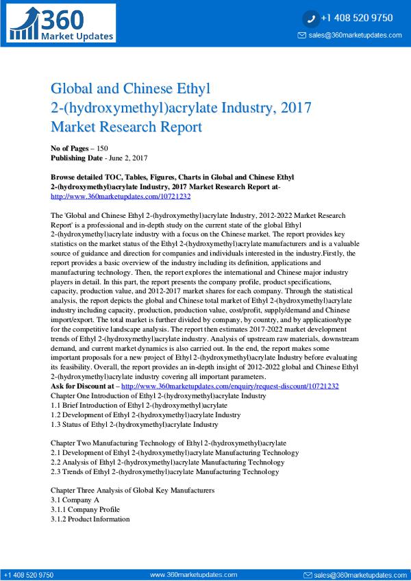 23-06-2017 Ethyl-2-hydroxymethyl-acrylate-Industry-2017-Marke