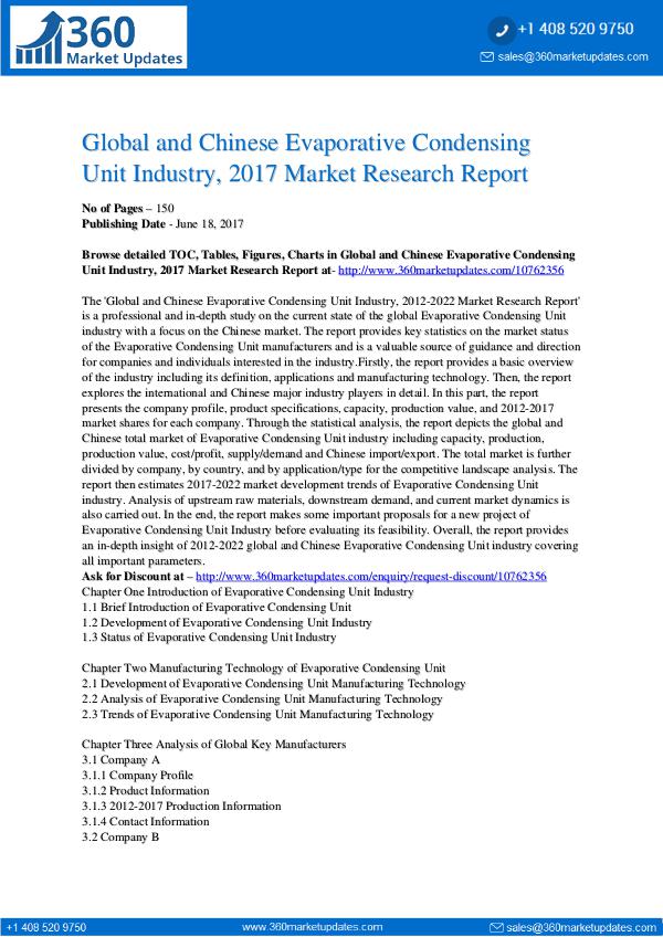 23-06-2017 Evaporative-Condensing-Unit-Industry-2017-Market-R