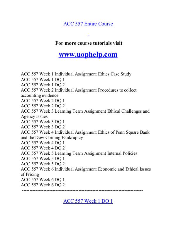 ACC 557 help A Guide to career/uophelp.com ACC 557 help A Guide to career/uophelp.com