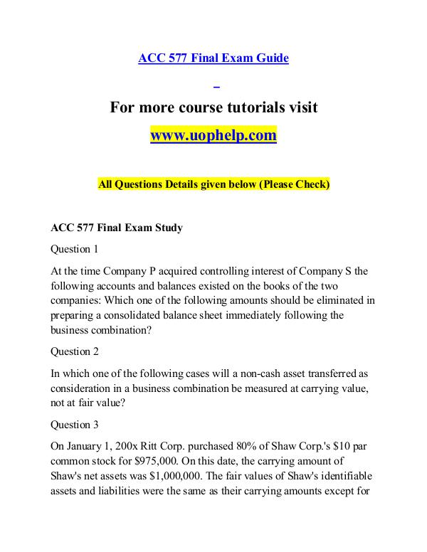 ACC 577 help A Guide to career/uophelp.com ACC 577 help A Guide to career/uophelp.com