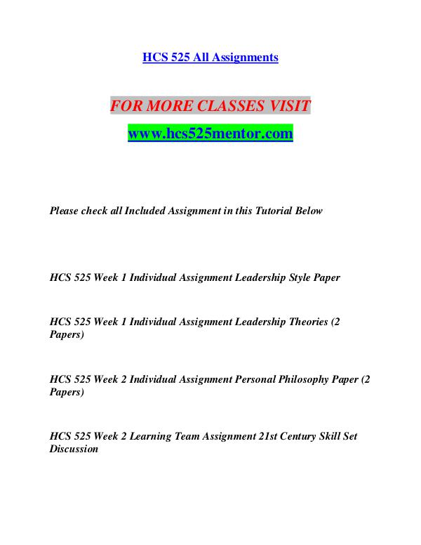 HCS 525 MENTOR Let's Do This /hcs525mentor.com HCS 525 MENTOR Let's Do This /hcs525mentor.com