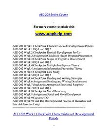 AED 202 help A Guide to career/uophelp.com