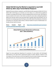 Global Self-Driving Car Market is expected to reach $20 billion