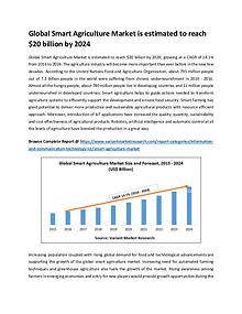 Global Smart Agriculture Market is estimated to reach $20 billion by