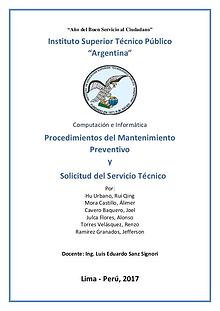 Procedimientos del Mantenimiento Preventivo y Solicitud del Servicio